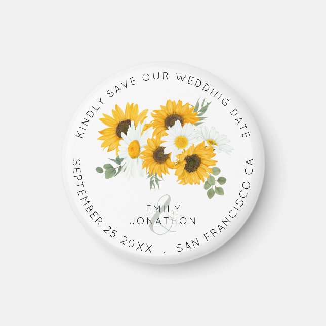 Imán Flores Rústicas Keepsake Floral Salven La Fecha (Frente)