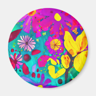 Imán Flores salvajes de color acuático amigo