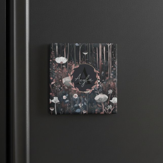 Imán Flores silvestres del bosque de Monograma Whimsica (Subido por el creador)