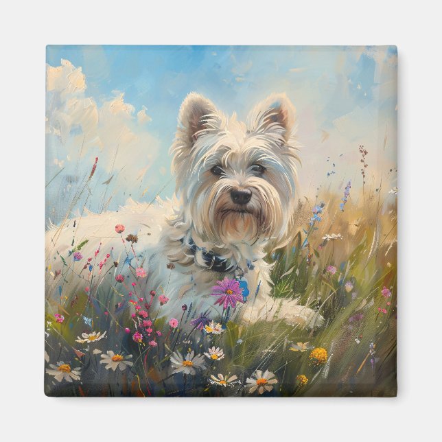 Imán Flores silvestres del territorio blanco de la regi (Frente)