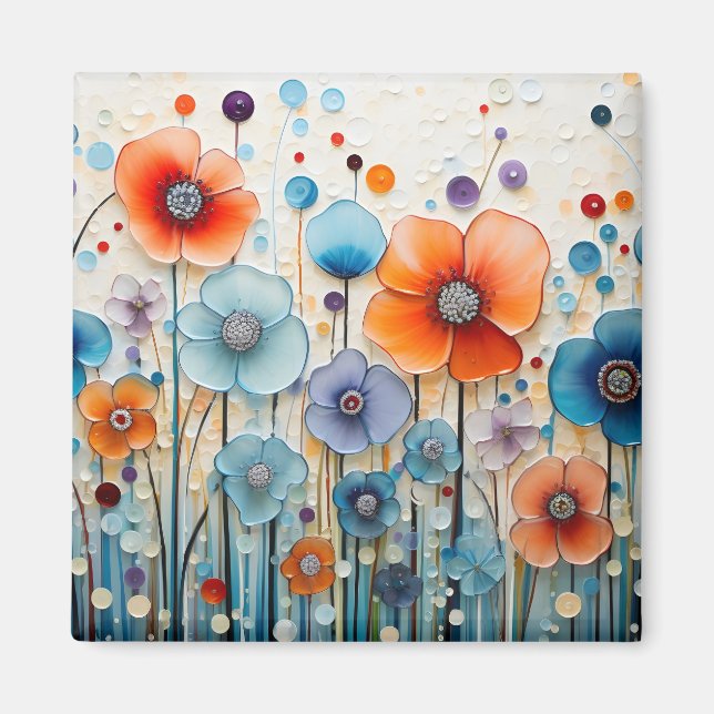 Imán Flores silvestres encantadas de Meadow (Frente)