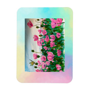 Imán Flores silvestres rosadas