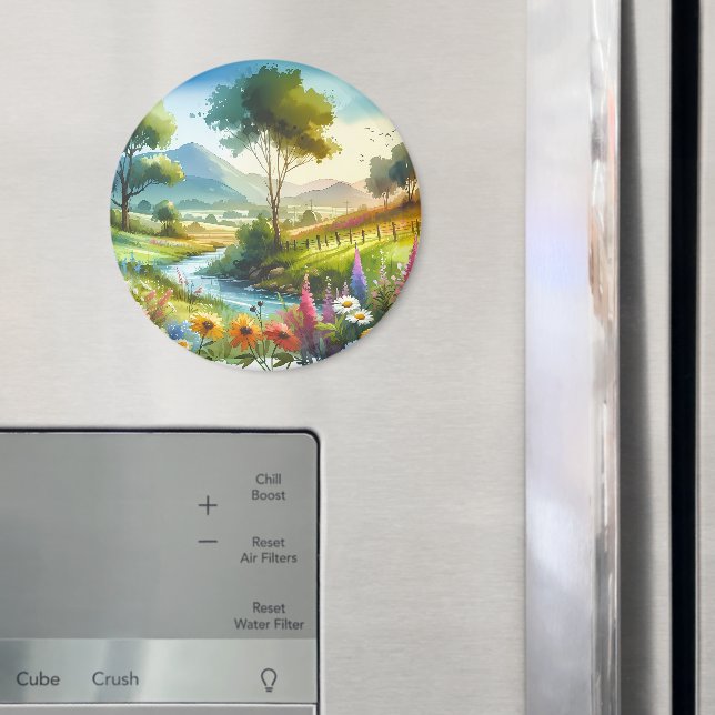 Imán Flores silvestres y corrientes en el valle de prim (In situ (nevera))