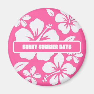 Imán Flores Tropicales De Playa Rosa