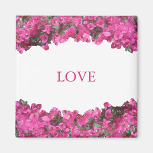 Imán Flores tropicales en blanco