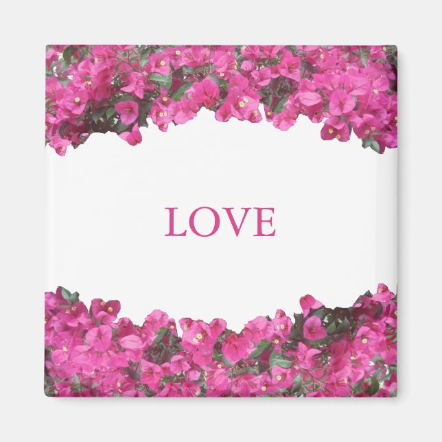 Imán Flores tropicales en blanco (Frente)