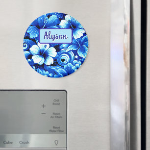 Imán Flores tropicales hawaianas Hibiscus personalizada