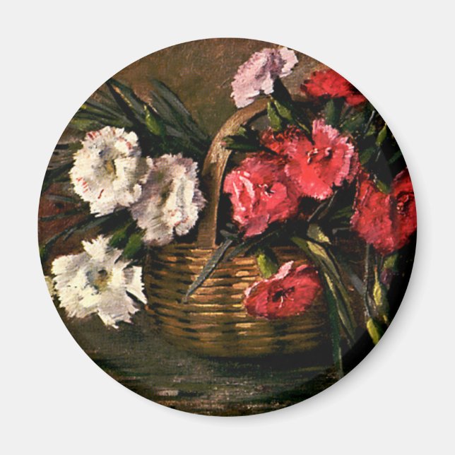 Imán Flores Victorianas Antiguas, Claveles Florales (Frente)