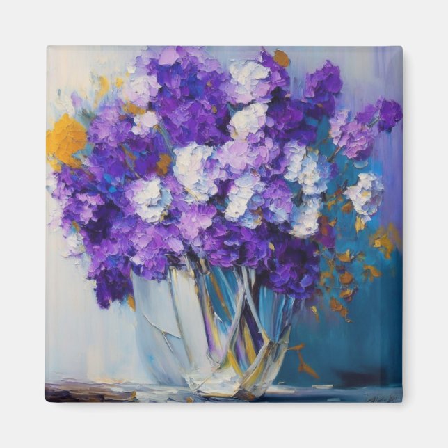 Imán Flores violetas de bonito (Frente)