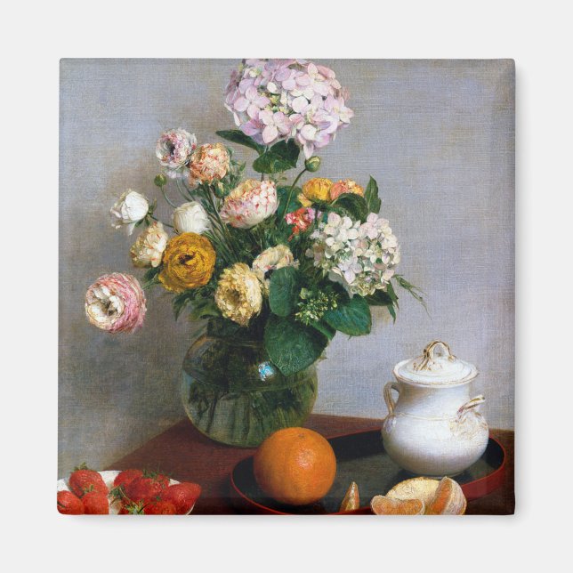 Imán Flores y fruta, Henri Fantin-Latour (Frente)