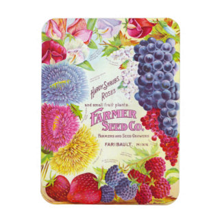 Imán Flores y frutas de época