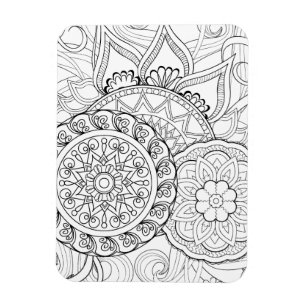 Imán Flores y mandalas del Doodle