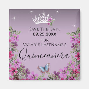 Imán Flores y mariposa Quinceanera Salven las Mamáes d