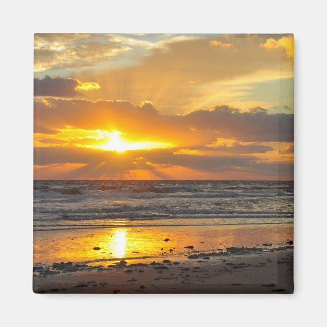 Imán Florida Beach Scenic Sunrise Magnet (Frente)