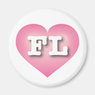 Imán Florida Corazón Rosa - Amo FL