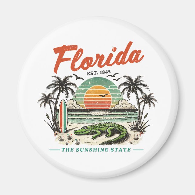 Imán Florida, El Estado Sunshine - Sunset Beach Scene (Frente)