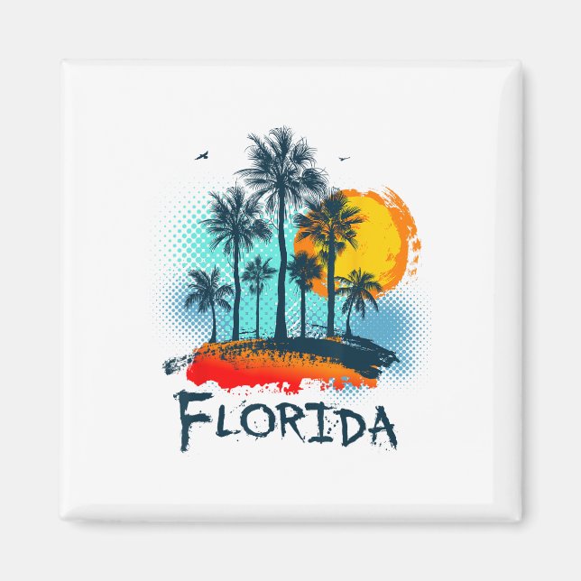 Imán Florida Fl Summer Miami Vibes Beach Sunshine State (Frente)