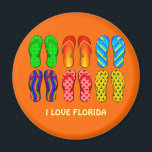 Imán Florida: Flip Flops<br><div class="desc">Colorful Flip Flops,  "I Love Florida."</div>