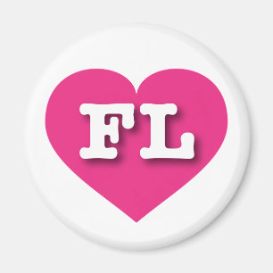 Imán Florida Hot PInk Heart - Me encanta FL