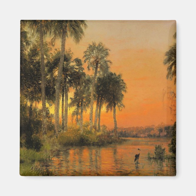 Imán Florida Sunset, painting by Herman Herzog (Frente)
