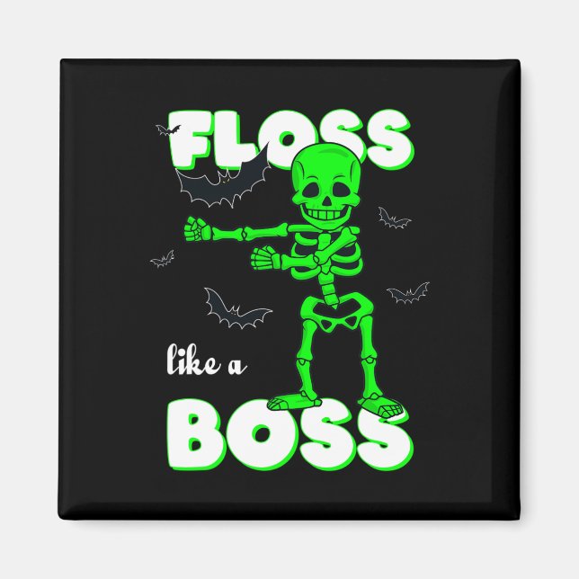 Imán Floss Como Un Bosque Skeleton Halloween Chicas Ki (Frente)