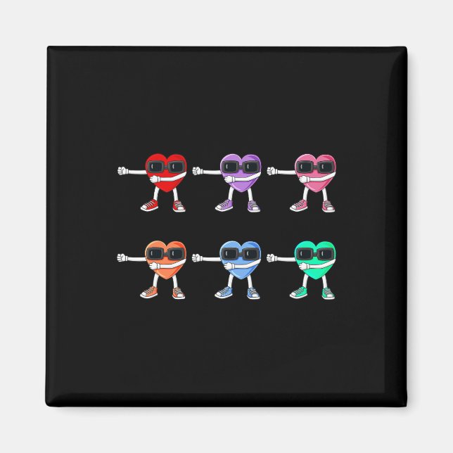 Imán Flossing Hearts Día de San Valentín Floss Como Un  (Frente)