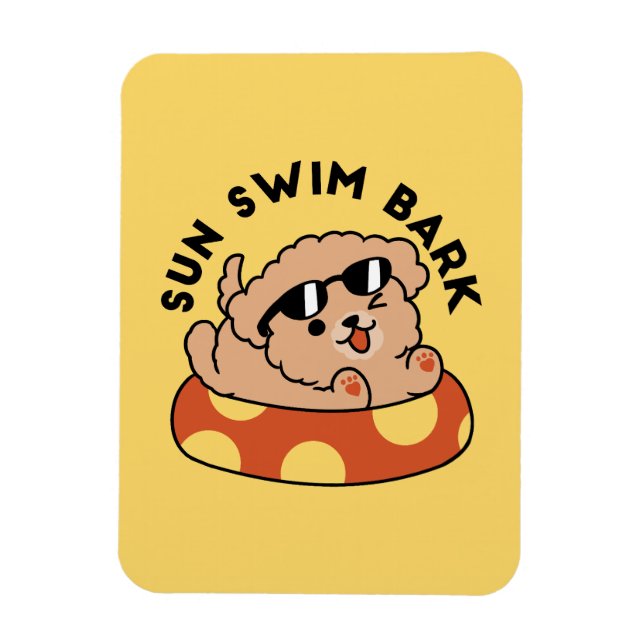 Imán Flotación de perro de verano de Guay - Fiesta de p (Vertical)