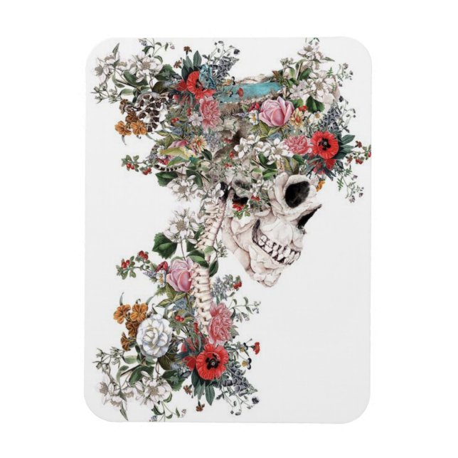 Imán Flower-filled Skeleton (Vertical)