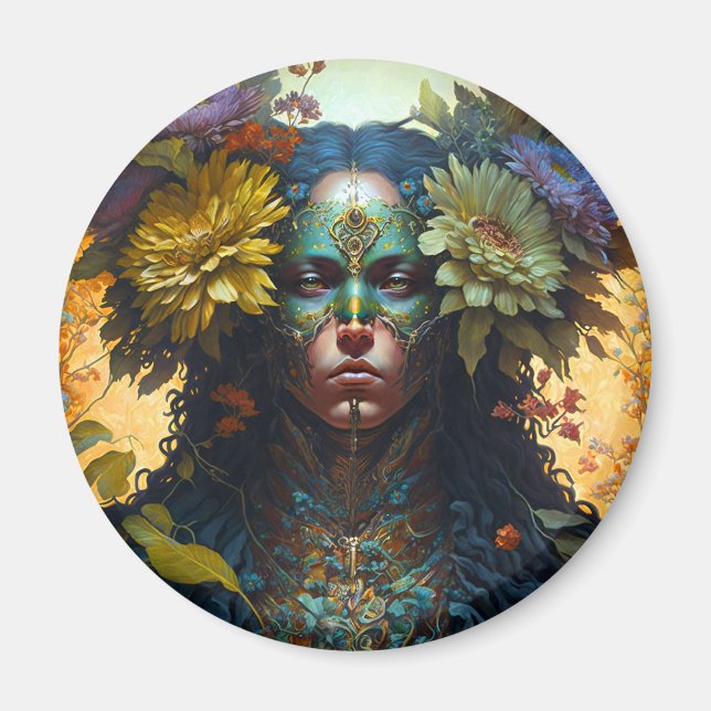 Imán Flower Goddess Fantasy Art (Frente)