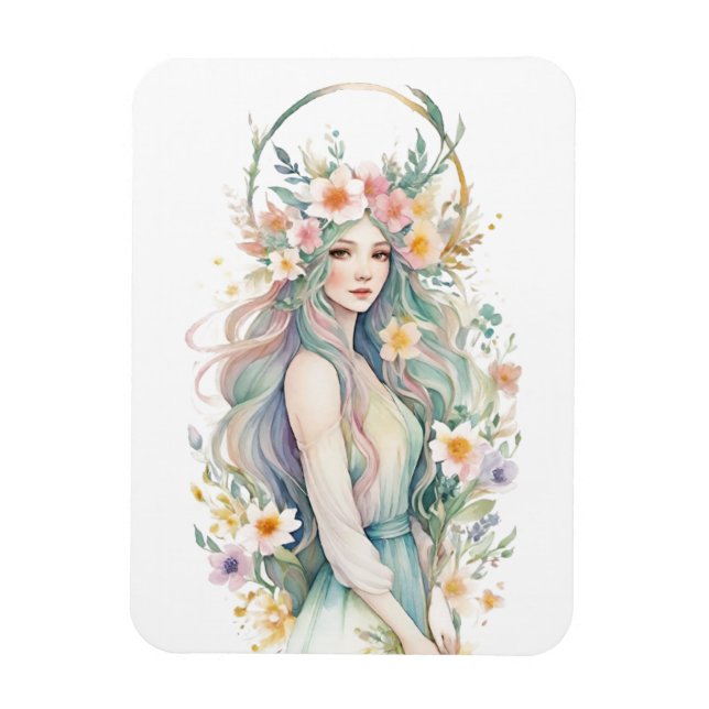 Imán Flower Goddess Ostara Spring Equinox Sabbat (Vertical)