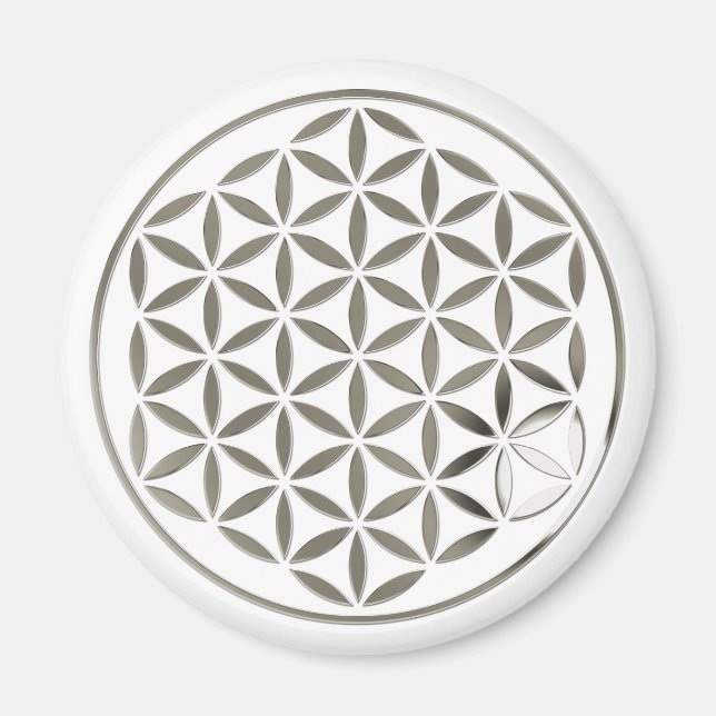 Imán Flower Of Life - Silver 1 stamp (Frente)