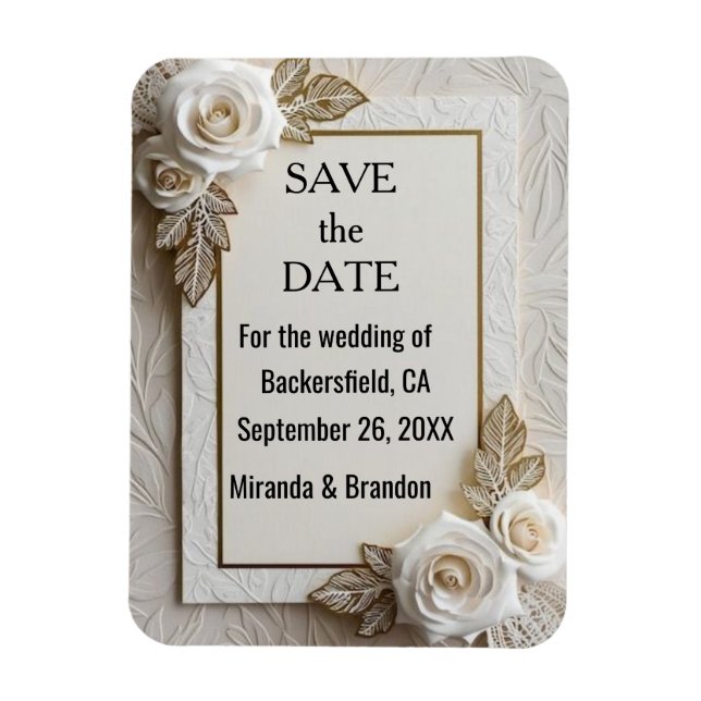 Imán "Flower of Love" - Elegant & Unique Wedding Invita (Vertical)