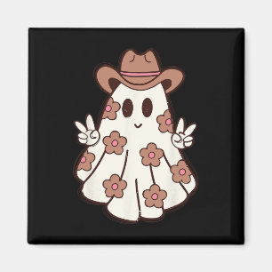 Imán Flower Retro Western Ghost Halloween Famosa Cowgir