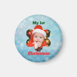 Imán Flower Shape My 1st Christmas Photo