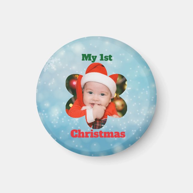 Imán Flower Shape My 1st Christmas Photo (Frente)