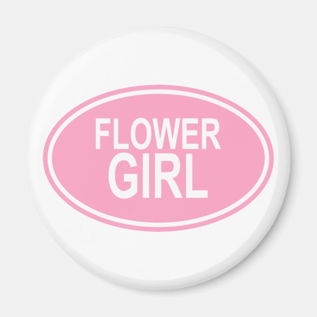Imán FlowerGirlWedding Oval Pink (Frente)
