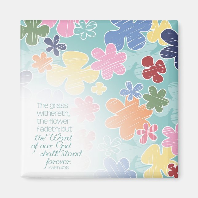 Imán Flowers Fadeth Square Magnet (Frente)