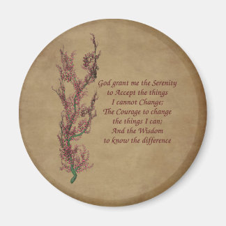Imán Flowers Serenity Prayer Inspirador Magnet
