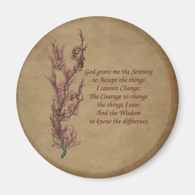 Imán Flowers Serenity Prayer Inspirador Magnet (Frente)