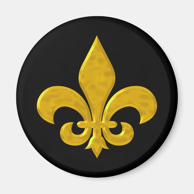 Imán Fluer De Lis Hammered Gold (Frente)