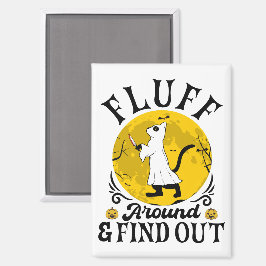 Imán Fluff por ahí y descubre, asustado gato Halloween