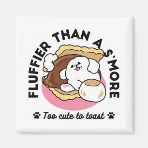 Imán Fluffier Tha S’more - Perro y bollo de postre