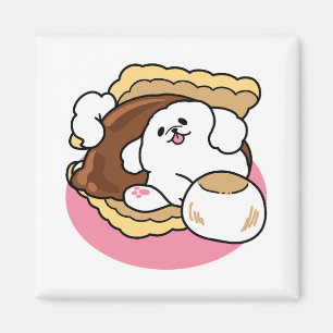 Imán Fluffier Tha S’more - Perro y bollo de postre