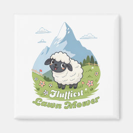 Imán Fluffiest Lawn Mower – Adorable Blacknose Sheep