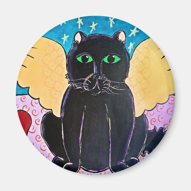 Imán Fluffy Angel Cat (Frente)