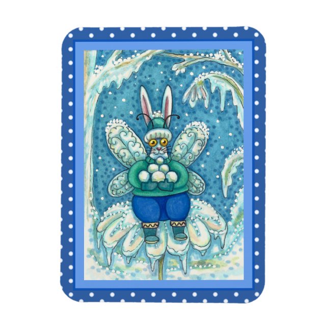 IMÁN FLUTTERBUN WINTER WONDERLAND, FUNNY BUNNY RABBIT (Vertical)