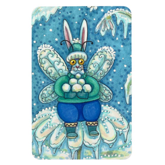 IMÁN FLUTTERBUN WINTER WONDERLAND, FUNNY BUNNY RABBIT (Vertical)