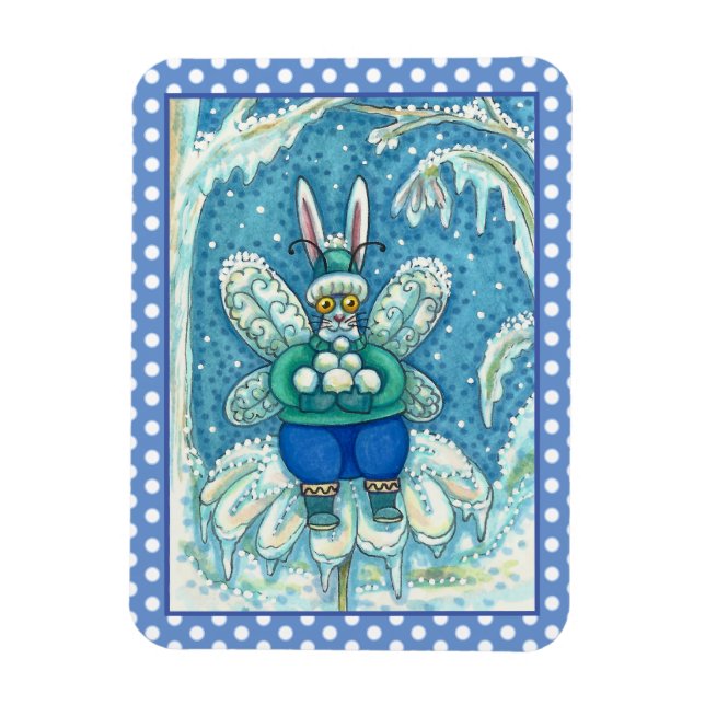 IMÁN FLUTTERBUN WINTER WONDERLAND, FUNNY BUNNY RABBIT (Vertical)