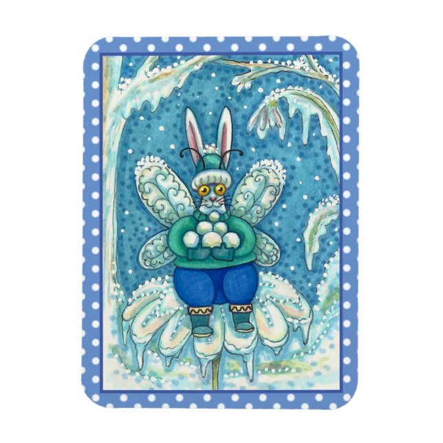 IMÁN FLUTTERBUN WINTER WONDERLAND, FUNNY BUNNY RABBIT (Vertical)