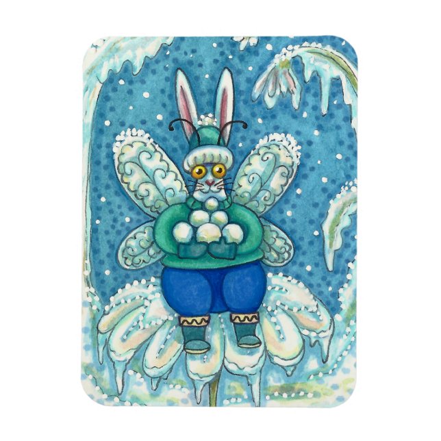 IMÁN FLUTTERBUN WINTER WONDERLAND, FUNNY BUNNY RABBIT (Vertical)